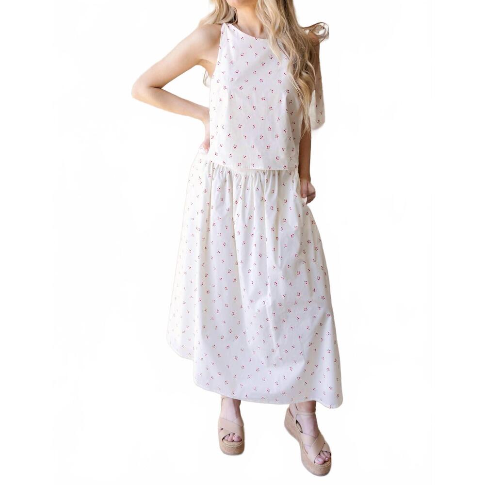 NEW IN FEBRUARY cherry picked top and skirt set in white red